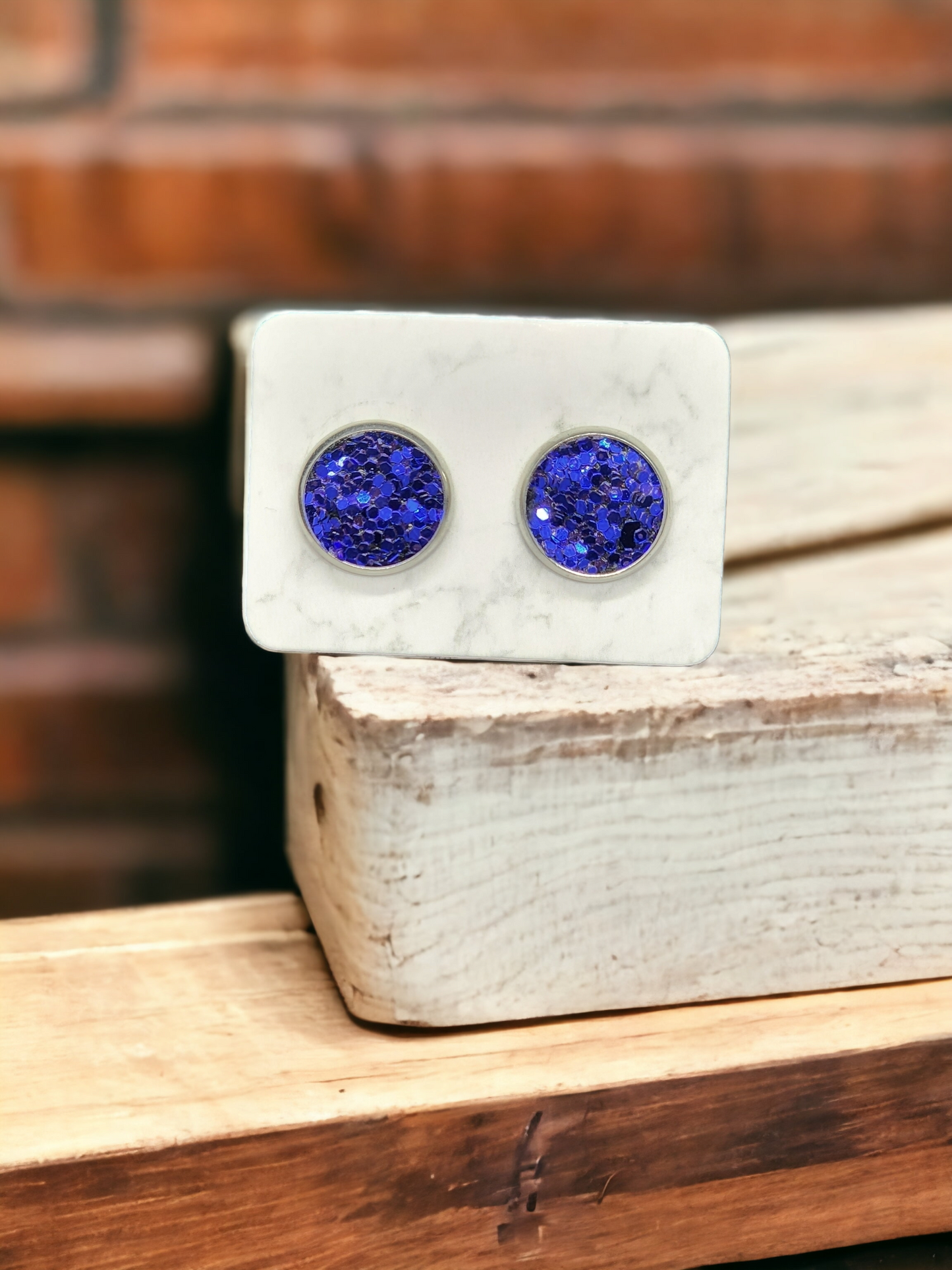 12mm Chunky Glitter Leather Studs