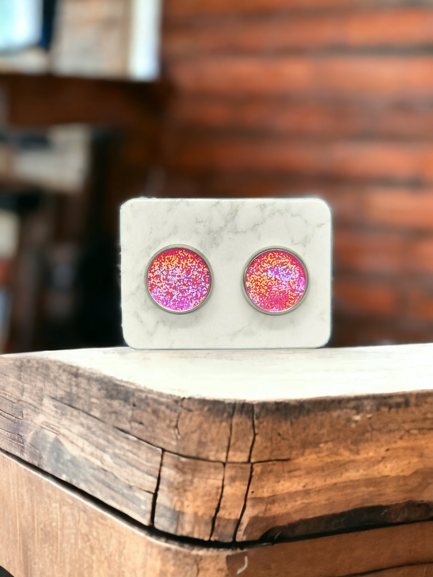12mm Holographic Leather Studs