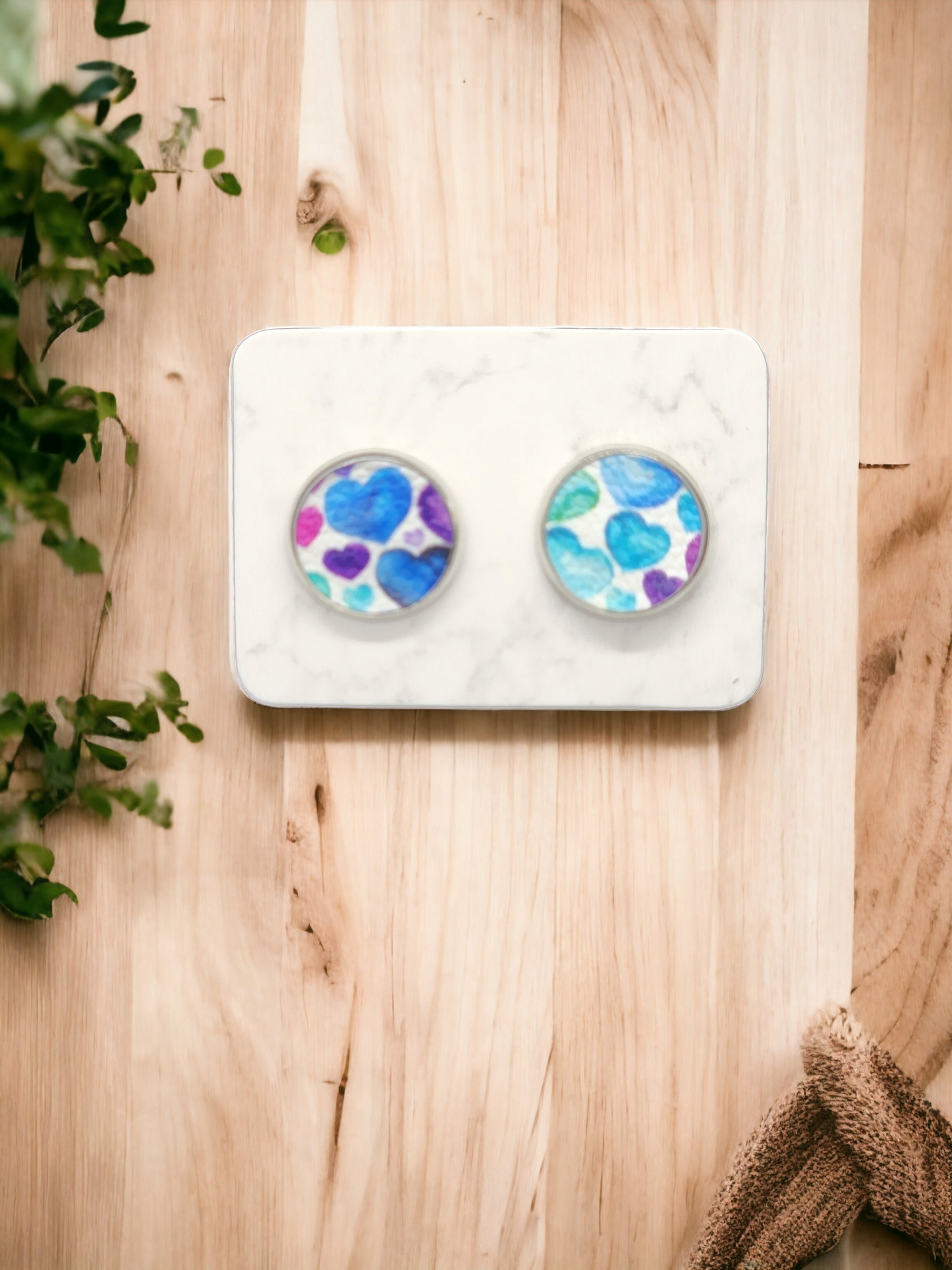 12mm Watercolor Design Leather Studs