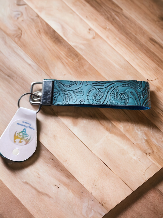 Embossed Leather Key Fobs