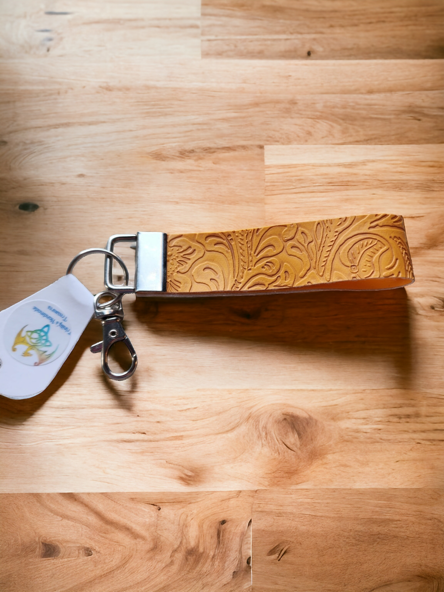 Embossed Leather Key Fobs